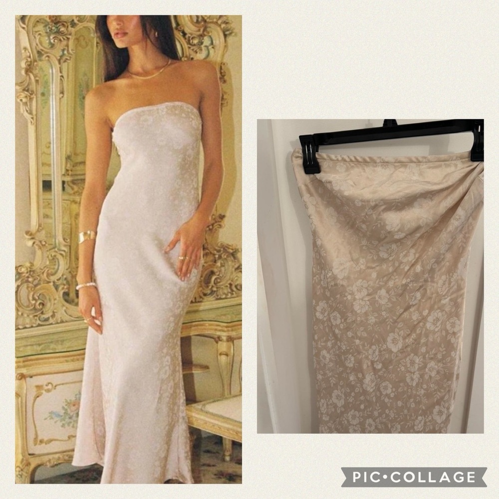 Princess Polly floral strapless dress